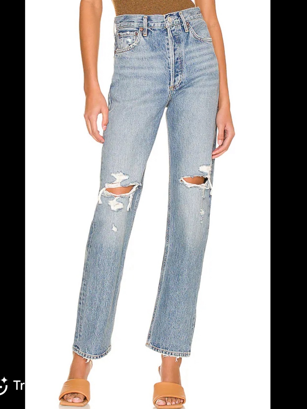 AGOLDE 90’s Pinch Waist Jeans 24 Distressed Organic Cotton Light Wash